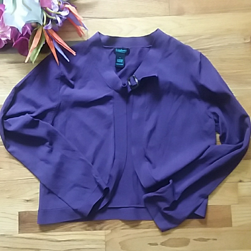 Lindsay Purple Long Sleeved Cropped Lightweight Cardigan Size XL